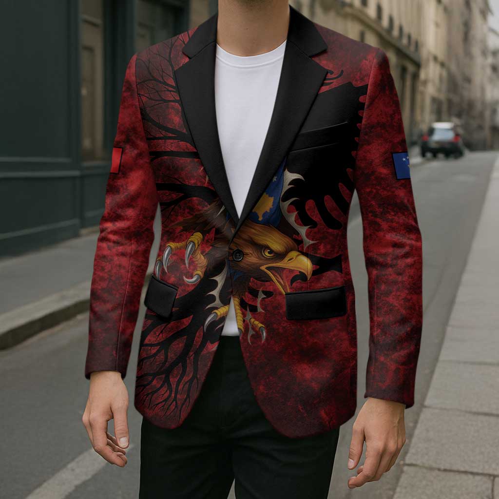 Personalized Kosova Albanian Roots Blazer Kosova Albanian Eagle Flag - Wonder Print Shop