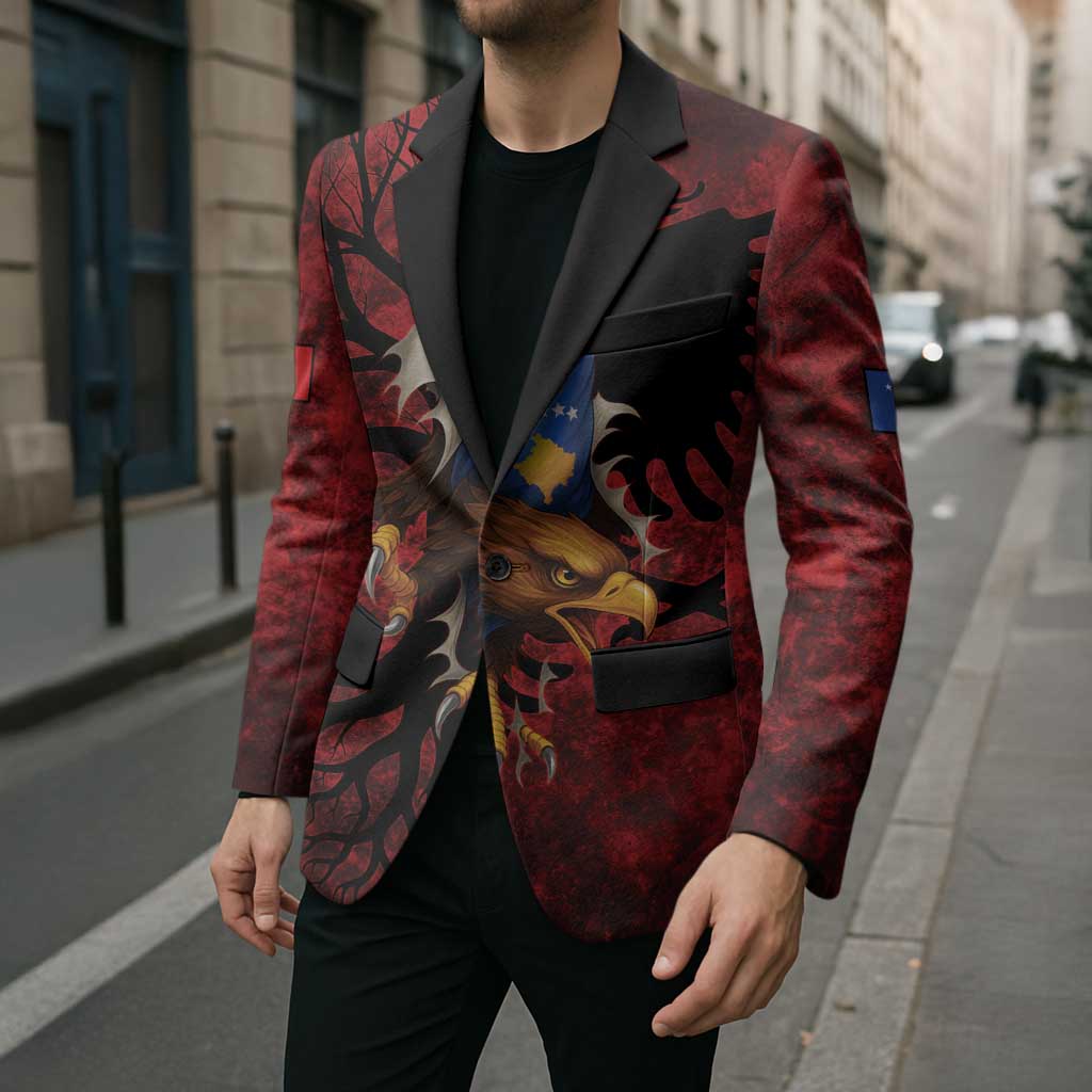 Personalized Kosova Albanian Roots Blazer Kosova Albanian Eagle Flag - Wonder Print Shop