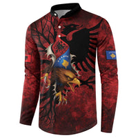 Personalized Kosova Albanian Roots Button Sweatshirt Kosova Albanian Eagle Flag - Wonder Print Shop