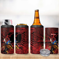 Personalized Kosova Albanian Roots 4 in 1 Can Cooler Tumbler Kosova Albanian Eagle Flag - Wonder Print Shop