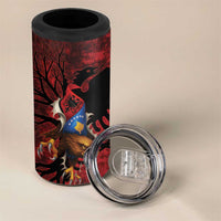 Personalized Kosova Albanian Roots 4 in 1 Can Cooler Tumbler Kosova Albanian Eagle Flag - Wonder Print Shop