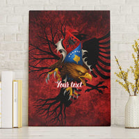 Personalized Kosova Albanian Roots Canvas Wall Art Kosova Albanian Eagle Flag - Wonder Print Shop