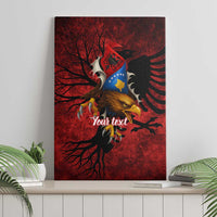 Personalized Kosova Albanian Roots Canvas Wall Art Kosova Albanian Eagle Flag - Wonder Print Shop