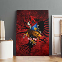 Personalized Kosova Albanian Roots Canvas Wall Art Kosova Albanian Eagle Flag - Wonder Print Shop