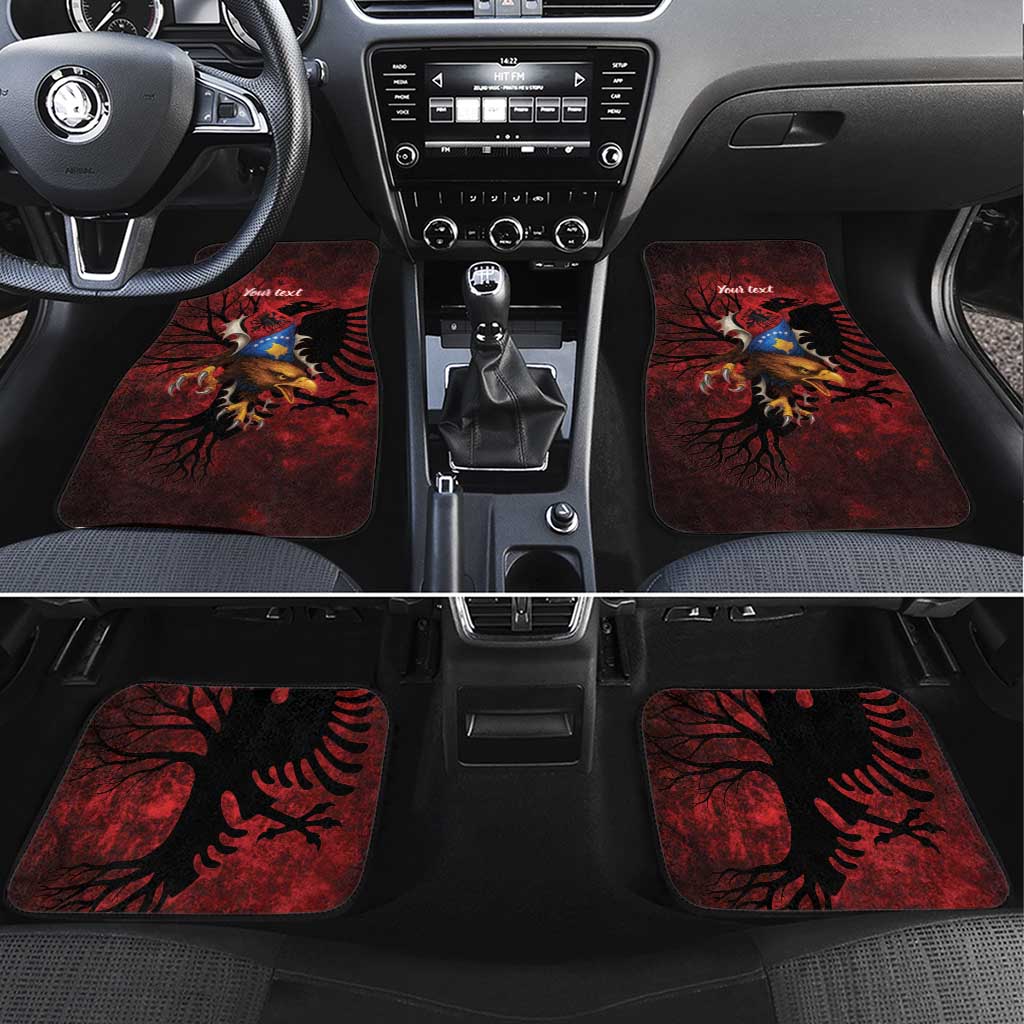 Personalized Kosova Albanian Roots Car Mats Kosova Albanian Eagle Flag - Wonder Print Shop