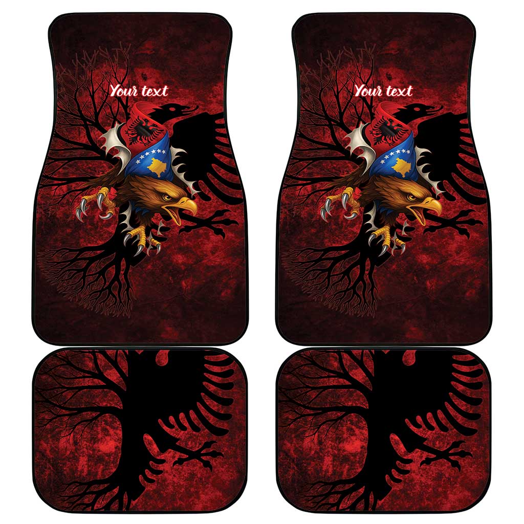 Personalized Kosova Albanian Roots Car Mats Kosova Albanian Eagle Flag - Wonder Print Shop
