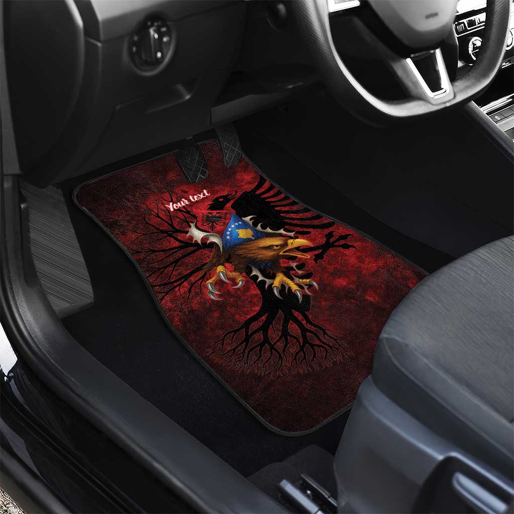 Personalized Kosova Albanian Roots Car Mats Kosova Albanian Eagle Flag - Wonder Print Shop