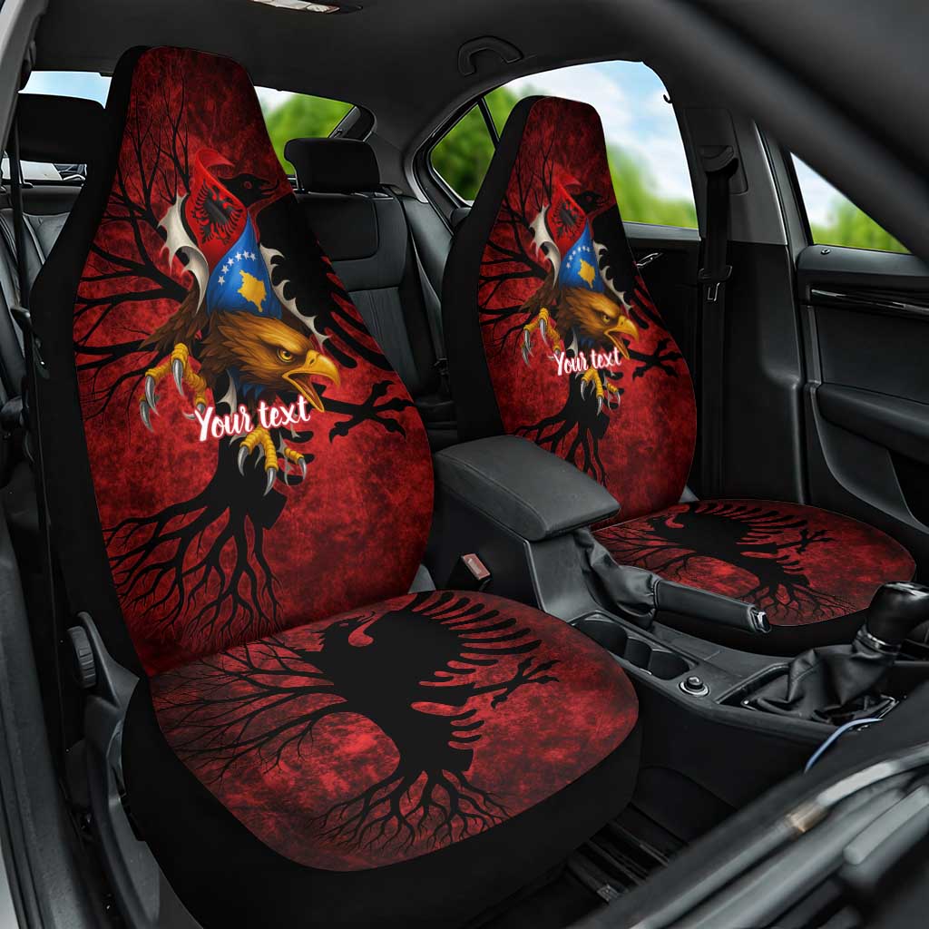 Personalized Kosova Albanian Roots Car Seat Cover Kosova Albanian Eagle Flag - Wonder Print Shop
