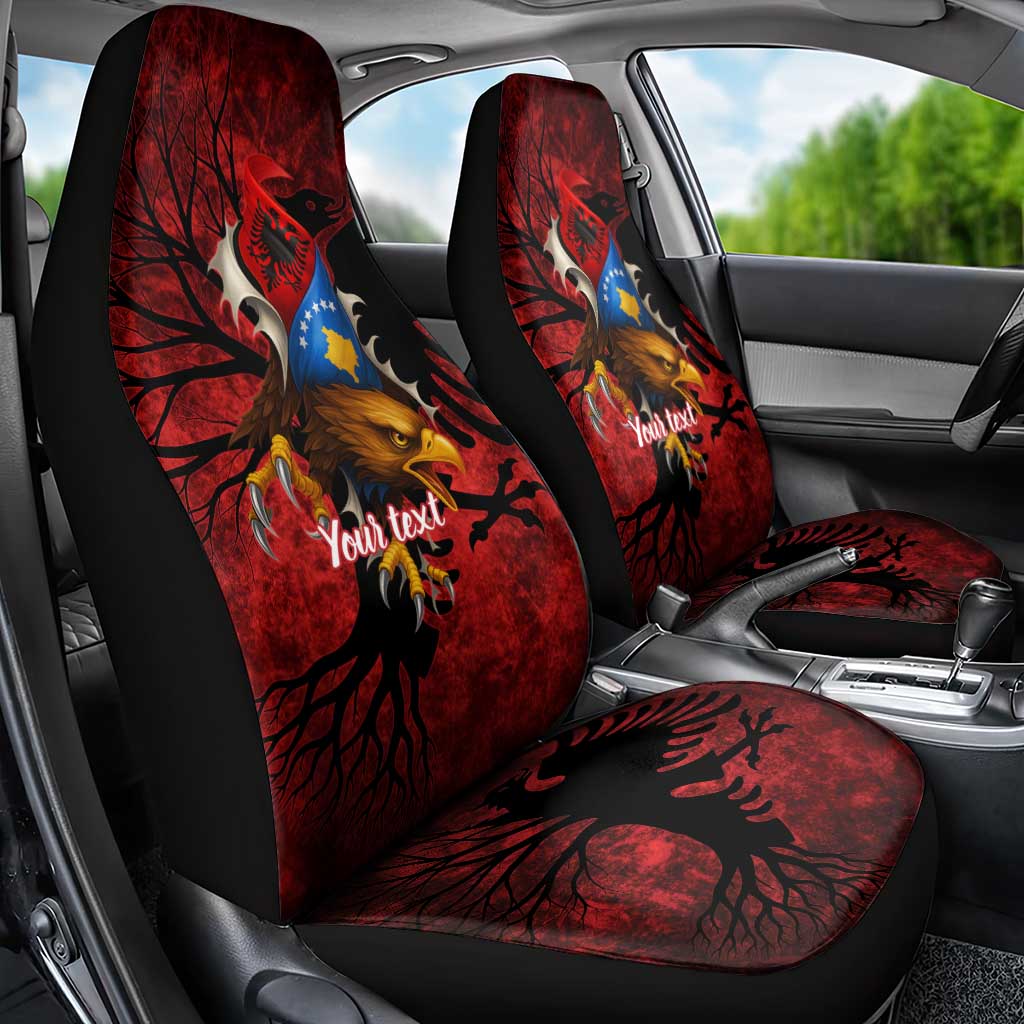 Personalized Kosova Albanian Roots Car Seat Cover Kosova Albanian Eagle Flag - Wonder Print Shop
