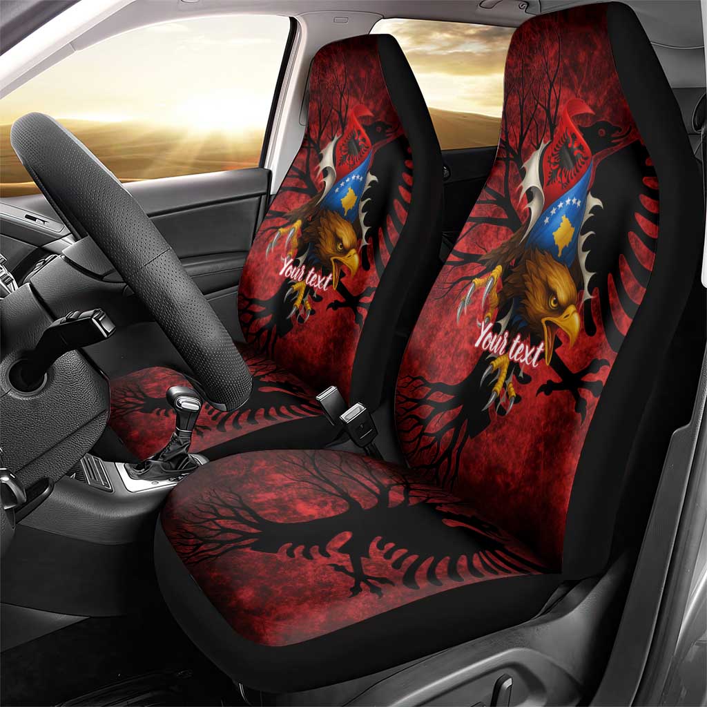 Personalized Kosova Albanian Roots Car Seat Cover Kosova Albanian Eagle Flag - Wonder Print Shop