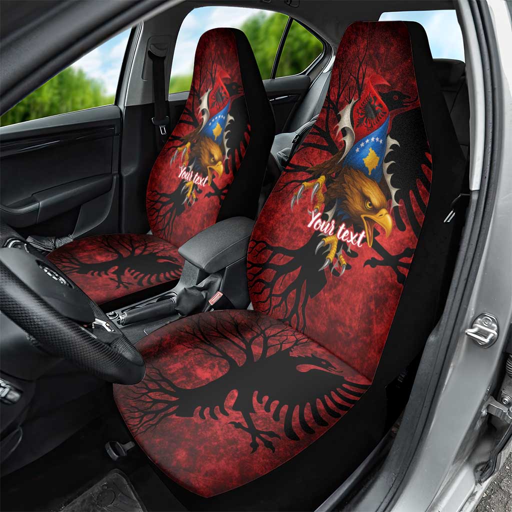 Personalized Kosova Albanian Roots Car Seat Cover Kosova Albanian Eagle Flag - Wonder Print Shop