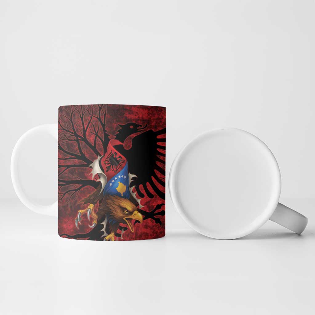 Personalized Kosova Albanian Roots Ceramic Mug Kosova Albanian Eagle Flag - Wonder Print Shop