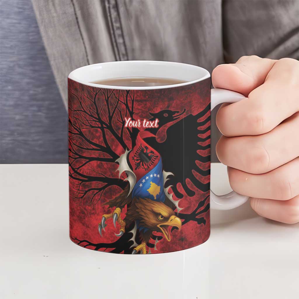 Personalized Kosova Albanian Roots Ceramic Mug Kosova Albanian Eagle Flag - Wonder Print Shop