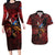 Personalized Kosova Albanian Roots Couples Matching Long Sleeve Bodycon Dress and Hawaiian Shirt Kosova Albanian Eagle Flag - Wonder Print Shop
