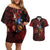 Personalized Kosova Albanian Roots Couples Matching Off Shoulder Short Dress and Hawaiian Shirt Kosova Albanian Eagle Flag - Wonder Print Shop