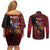Personalized Kosova Albanian Roots Couples Matching Off Shoulder Short Dress and Long Sleeve Button Shirt Kosova Albanian Eagle Flag - Wonder Print Shop