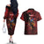 Personalized Kosova Albanian Roots Couples Matching Off The Shoulder Long Sleeve Dress and Hawaiian Shirt Kosova Albanian Eagle Flag - Wonder Print Shop
