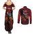 Personalized Kosova Albanian Roots Couples Matching Summer Maxi Dress and Long Sleeve Button Shirt Kosova Albanian Eagle Flag - Wonder Print Shop