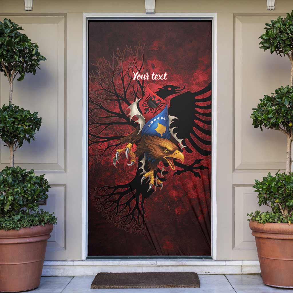 Personalized Kosova Albanian Roots Door Cover Kosova Albanian Eagle Flag - Wonder Print Shop
