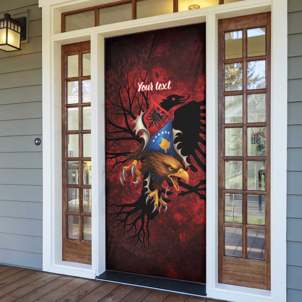 Personalized Kosova Albanian Roots Door Cover Kosova Albanian Eagle Flag - Wonder Print Shop