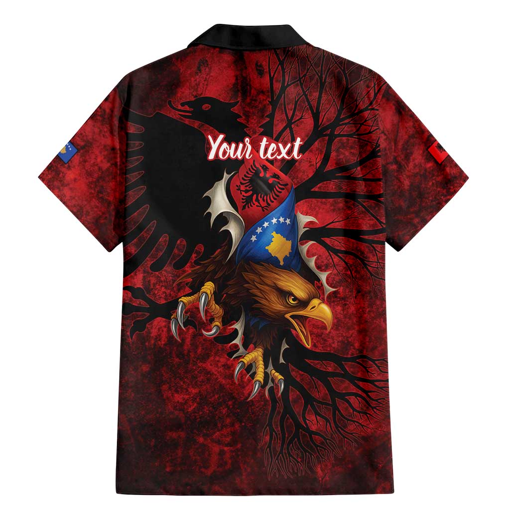 Personalized Kosova Albanian Roots Family Matching Mermaid Dress and Hawaiian Shirt Kosova Albanian Eagle Flag - Wonder Print Shop