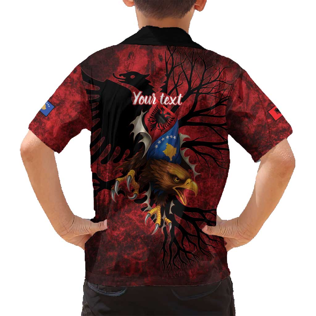 Personalized Kosova Albanian Roots Family Matching Puletasi and Hawaiian Shirt Kosova Albanian Eagle Flag - Wonder Print Shop