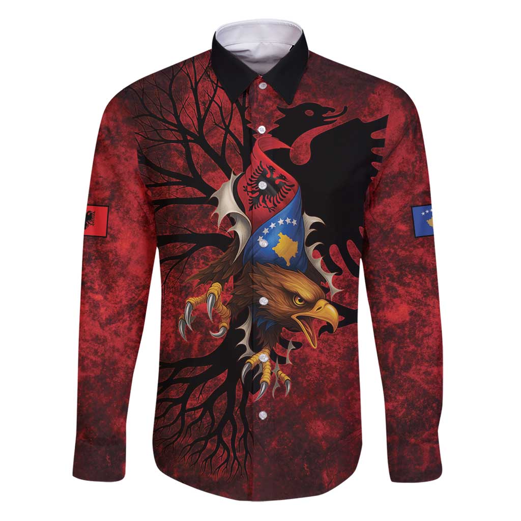 Personalized Kosova Albanian Roots Family Matching Puletasi and Hawaiian Shirt Kosova Albanian Eagle Flag - Wonder Print Shop