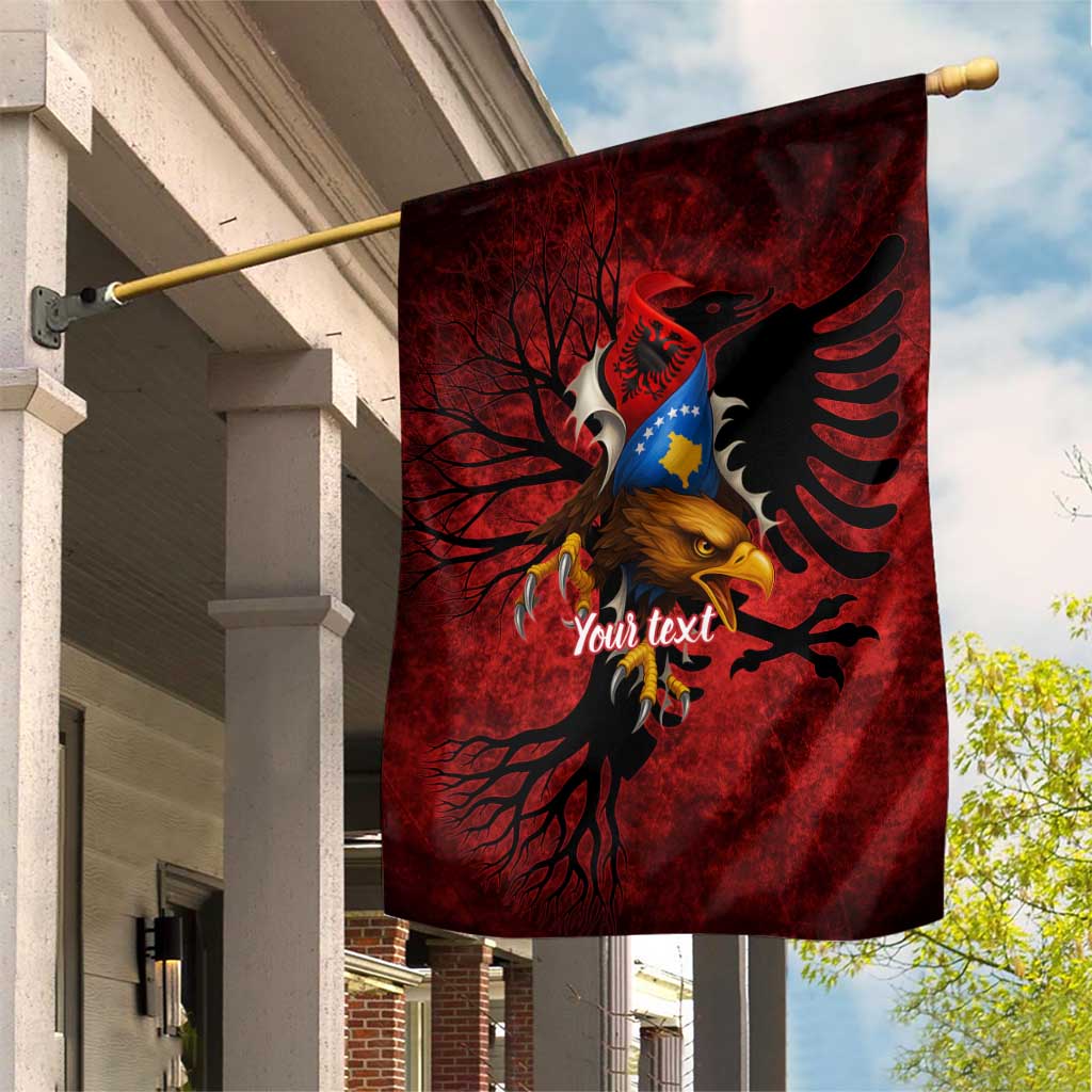 Personalized Kosova Albanian Roots Garden Flag Kosova Albanian Eagle Flag - Wonder Print Shop