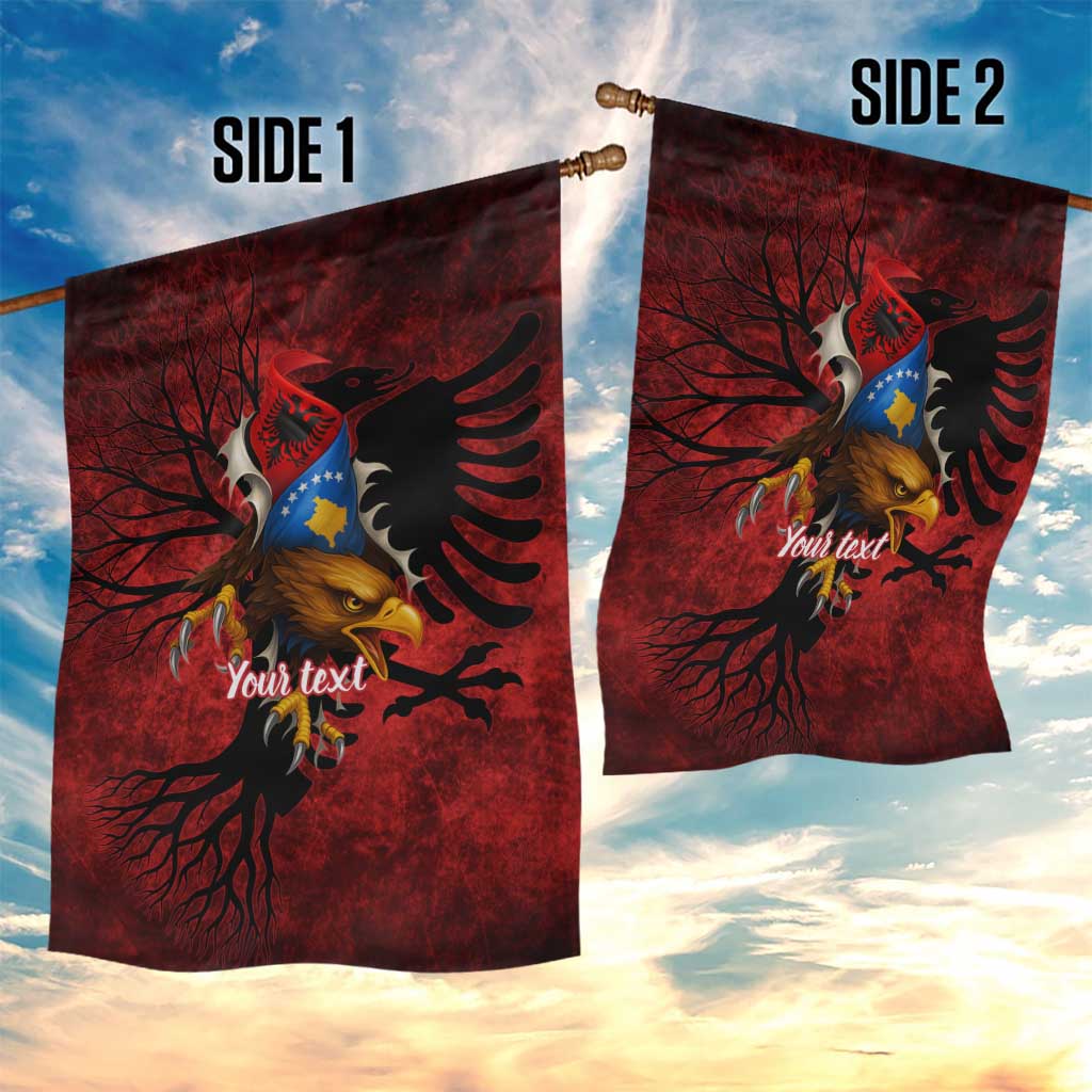 Personalized Kosova Albanian Roots Garden Flag Kosova Albanian Eagle Flag - Wonder Print Shop
