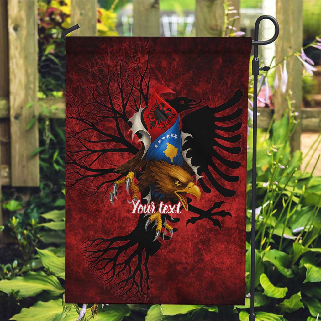 Personalized Kosova Albanian Roots Garden Flag Kosova Albanian Eagle Flag - Wonder Print Shop