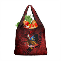 Personalized Kosova Albanian Roots Grocery Bag Kosova Albanian Eagle Flag - Wonder Print Shop