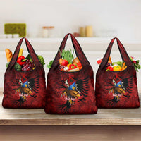 Personalized Kosova Albanian Roots Grocery Bag Kosova Albanian Eagle Flag - Wonder Print Shop
