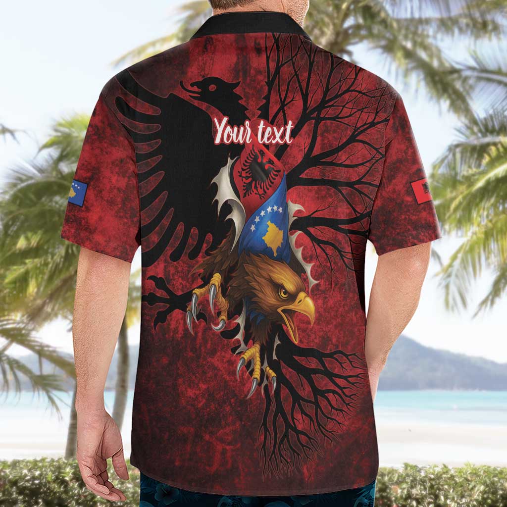 Personalized Kosova Albanian Roots Hawaiian Shirt Kosova Albanian Eagle Flag - Wonder Print Shop