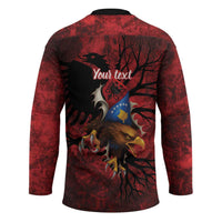 Personalized Kosova Albanian Roots Hockey Jersey Kosova Albanian Eagle Flag - Wonder Print Shop