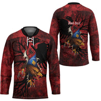 Personalized Kosova Albanian Roots Hockey Jersey Kosova Albanian Eagle Flag - Wonder Print Shop