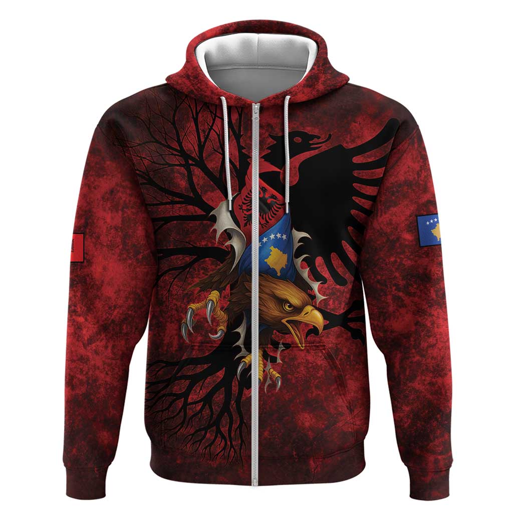 Personalized Kosova Albanian Roots Hoodie Kosova Albanian Eagle Flag - Wonder Print Shop