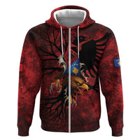 Personalized Kosova Albanian Roots Hoodie Kosova Albanian Eagle Flag - Wonder Print Shop