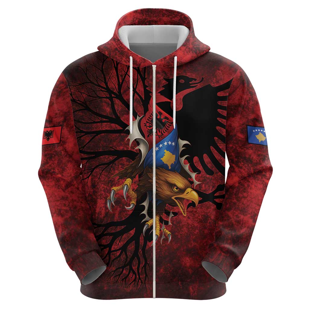 Personalized Kosova Albanian Roots Hoodie Kosova Albanian Eagle Flag - Wonder Print Shop