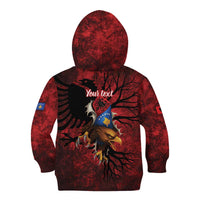 Personalized Kosova Albanian Roots Kid Hoodie Kosova Albanian Eagle Flag - Wonder Print Shop