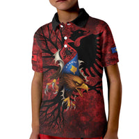 Personalized Kosova Albanian Roots Kid Polo Shirt Kosova Albanian Eagle Flag - Wonder Print Shop