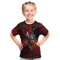 Personalized Kosova Albanian Roots Kid T Shirt Kosova Albanian Eagle Flag - Wonder Print Shop