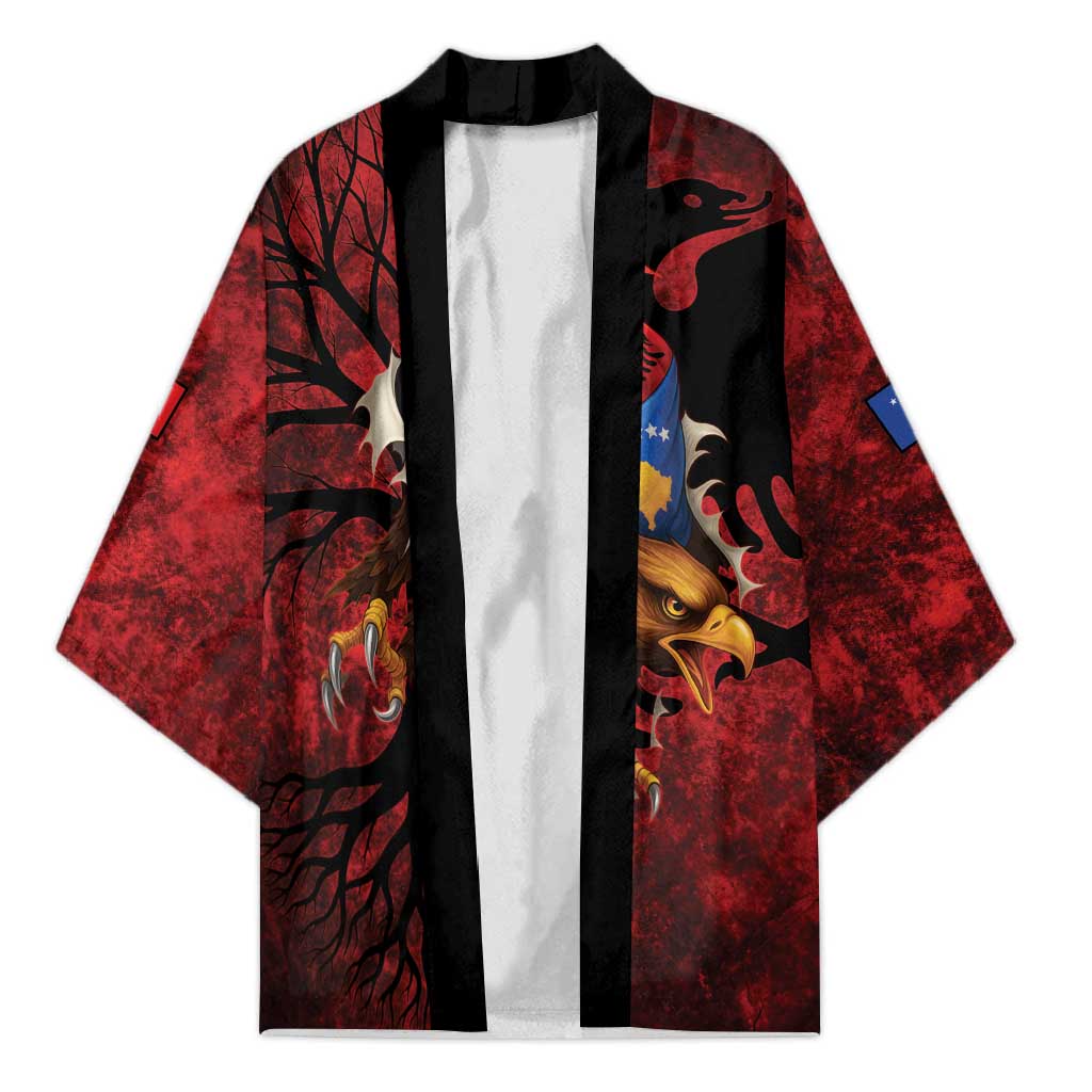 Personalized Kosova Albanian Roots Kimono Kosova Albanian Eagle Flag - Wonder Print Shop
