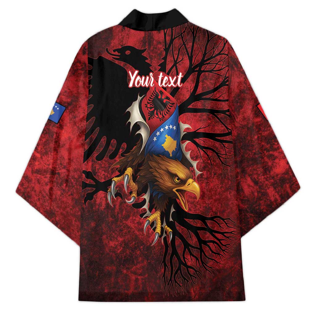 Personalized Kosova Albanian Roots Kimono Kosova Albanian Eagle Flag - Wonder Print Shop