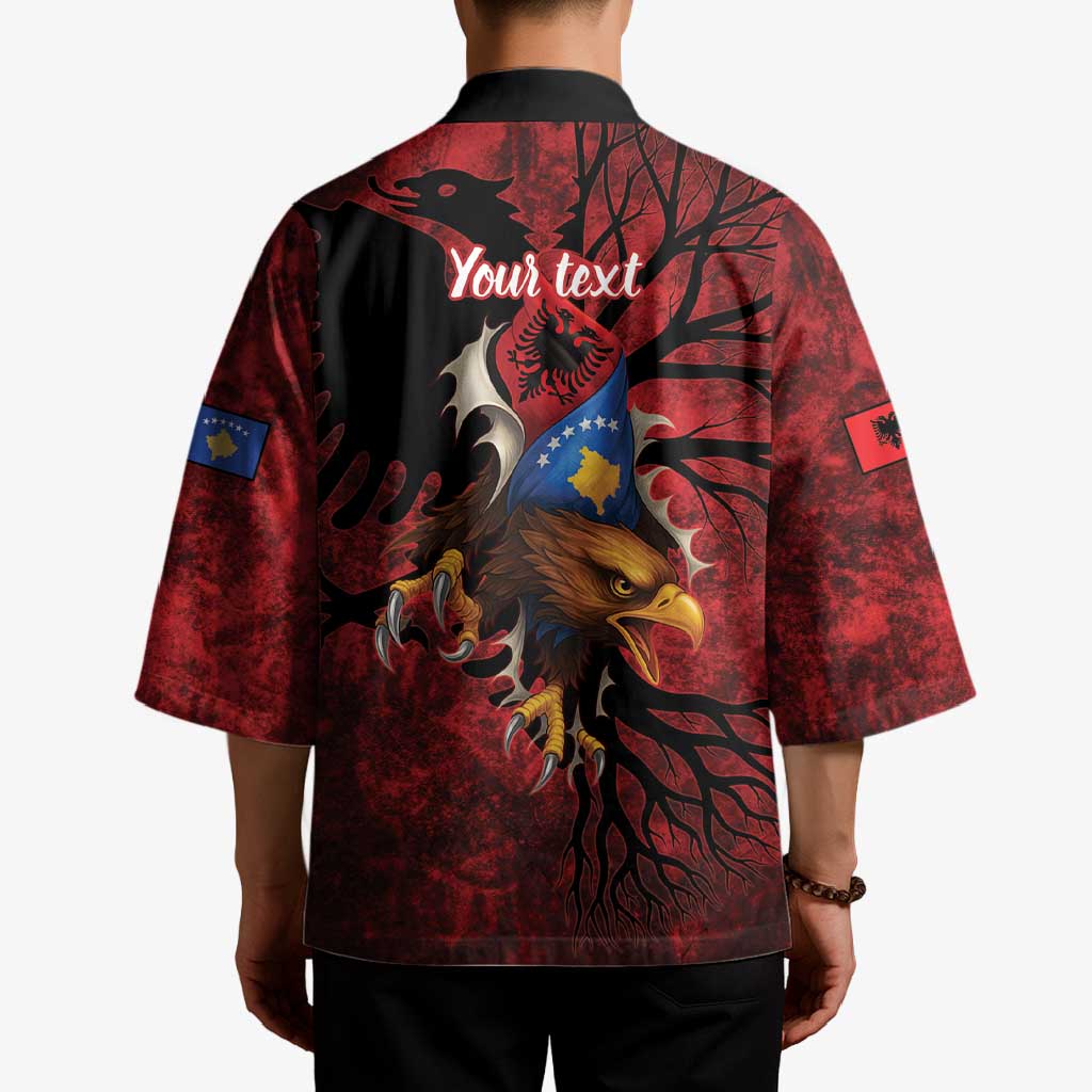 Personalized Kosova Albanian Roots Kimono Kosova Albanian Eagle Flag - Wonder Print Shop
