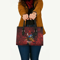 Personalized Kosova Albanian Roots Leather Bag Kosova Albanian Eagle Flag - Wonder Print Shop