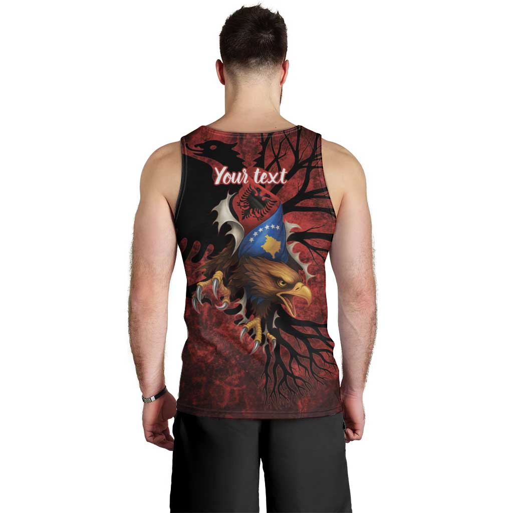 Personalized Kosova Albanian Roots Men Tank Top Kosova Albanian Eagle Flag - Wonder Print Shop