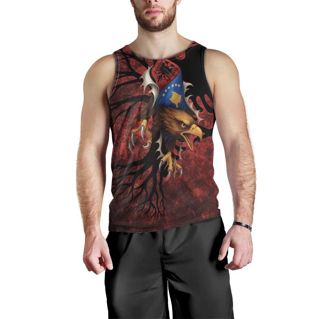 Personalized Kosova Albanian Roots Men Tank Top Kosova Albanian Eagle Flag - Wonder Print Shop