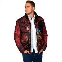 Personalized Kosova Albanian Roots Padded Jacket Kosova Albanian Eagle Flag - Wonder Print Shop