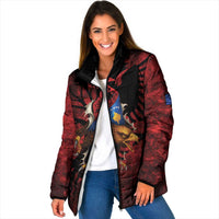 Personalized Kosova Albanian Roots Padded Jacket Kosova Albanian Eagle Flag - Wonder Print Shop