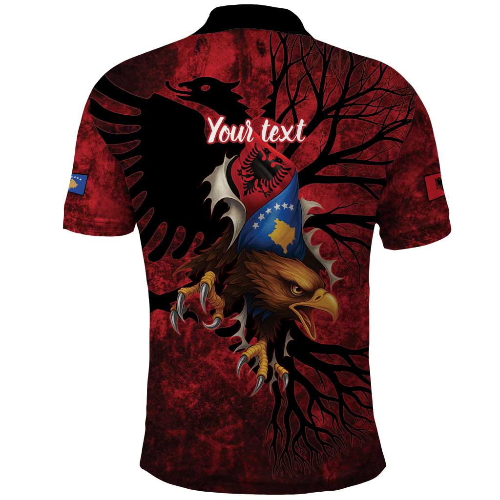 Personalized Kosova Albanian Roots Polo Shirt Kosova Albanian Eagle Flag - Wonder Print Shop
